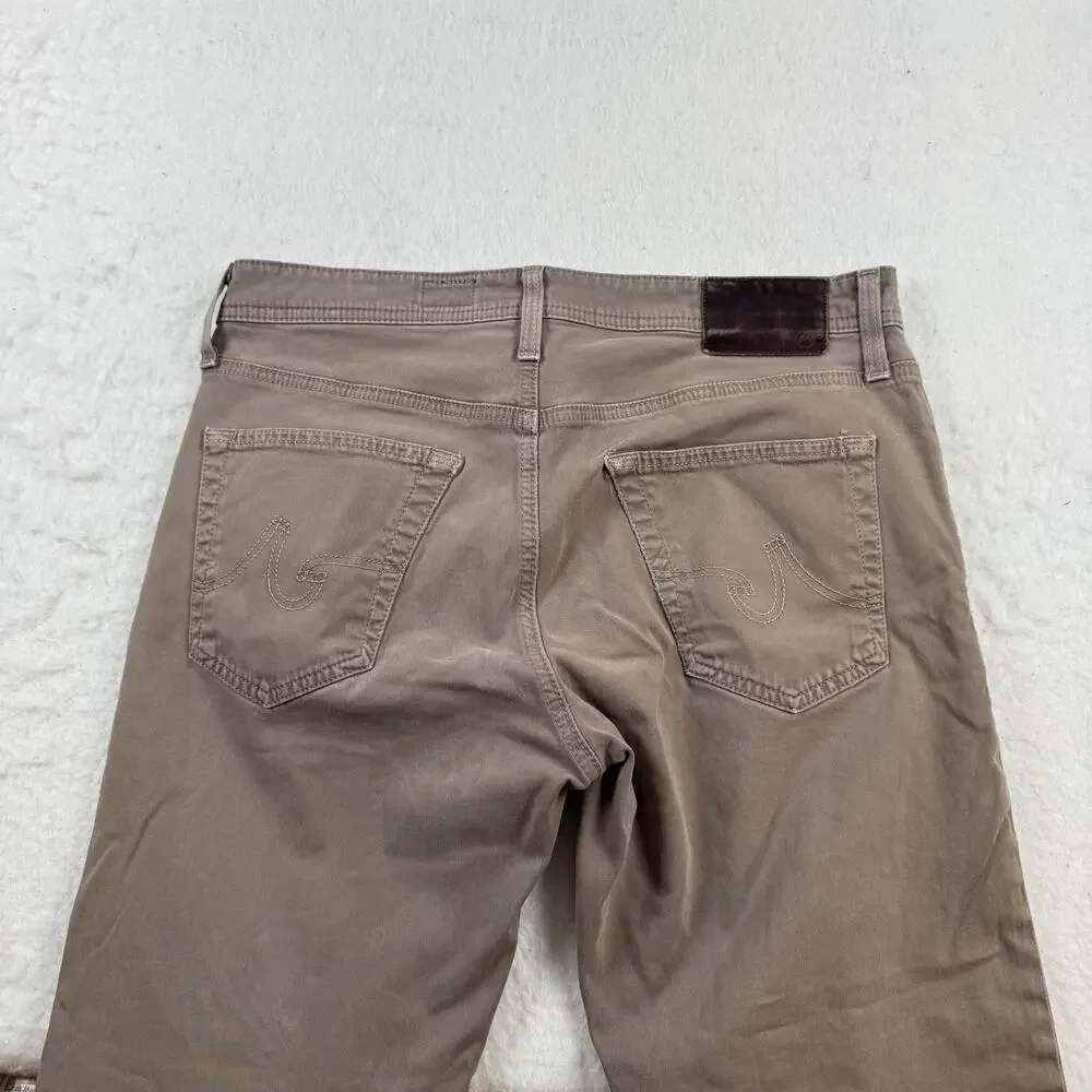 AG Adriano Goldschmied Jeans Mens Size 32x34 Brown The Graduate Tailored Leg